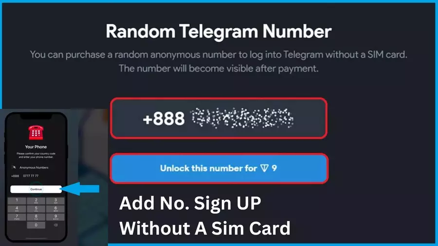 enter the anonymous number on the telegram app